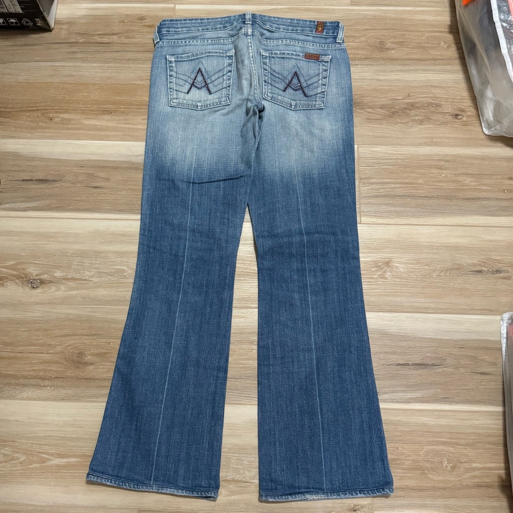 Vintage Y2K 7 For All Mankind A-Pocket Jeans Size 30 Swarovski Crystal Pink